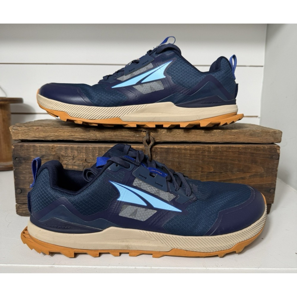 Altra Lone Peak 7 Shoes Men's Size 12 Trail Running Hiking Sneakers Navy Orange